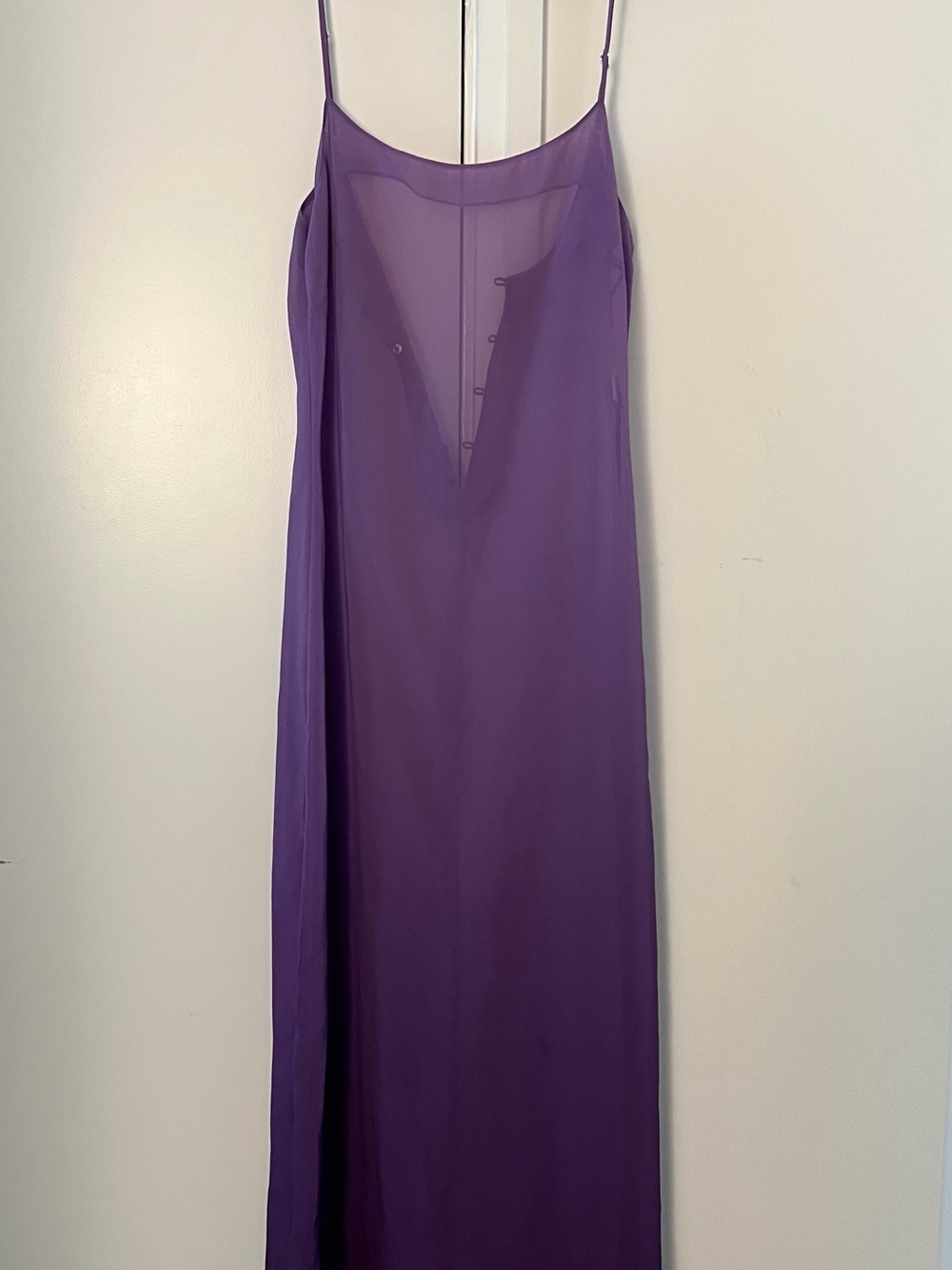 Purple Sheer Slip Dress with Spaghetti Straps - La Senza Size Small